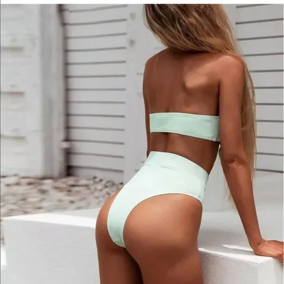 HIGH waisted bandeau bikini - Picture 5 of 6